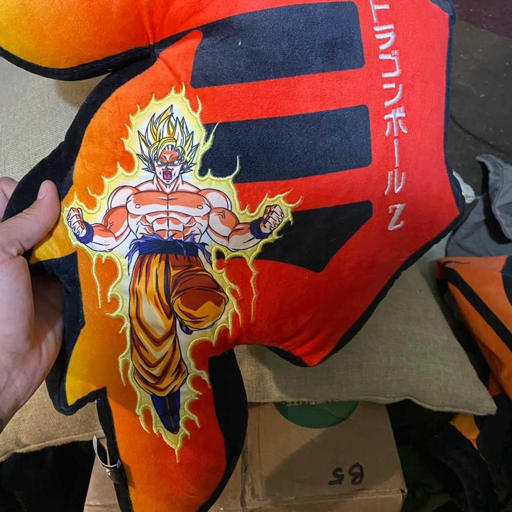 Primitive dragonball z goku throw pillow